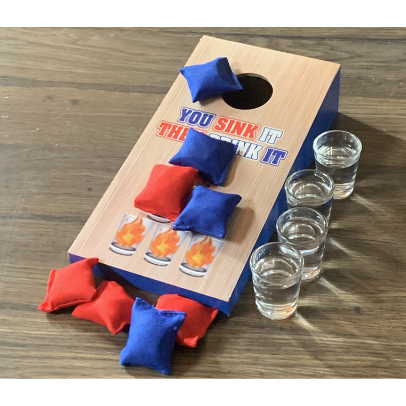 Party Games Board Game - 1 set houten gooi-spelbord, draagbare buitenspeelgoed