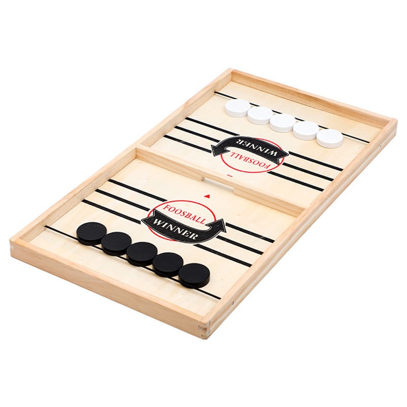 Party Games Board Game - 2-in-1 houten ijshockey & schaakbordspel, grote