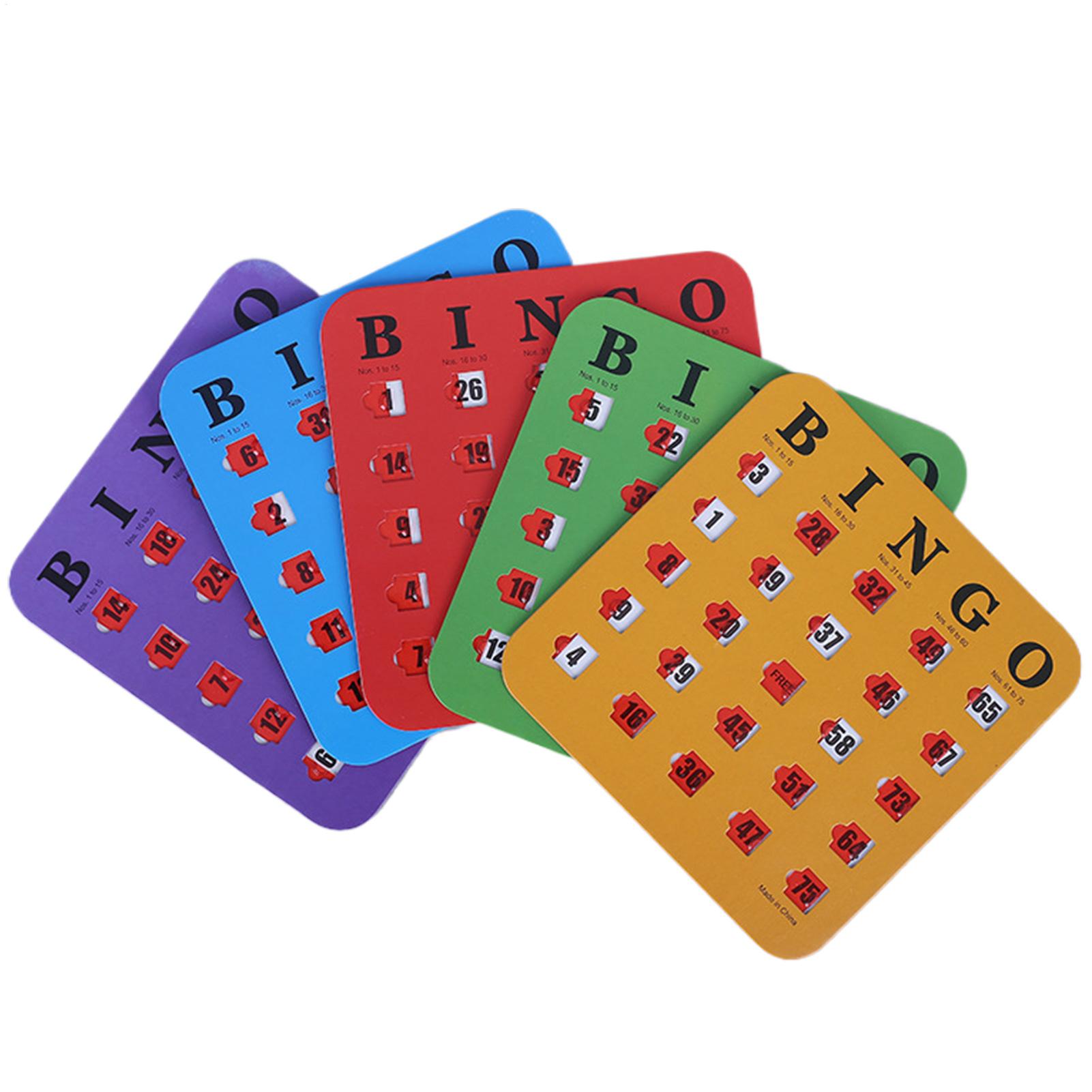 Party Games Board Game - 5 stuks schuifbare bingokaarten met blinders