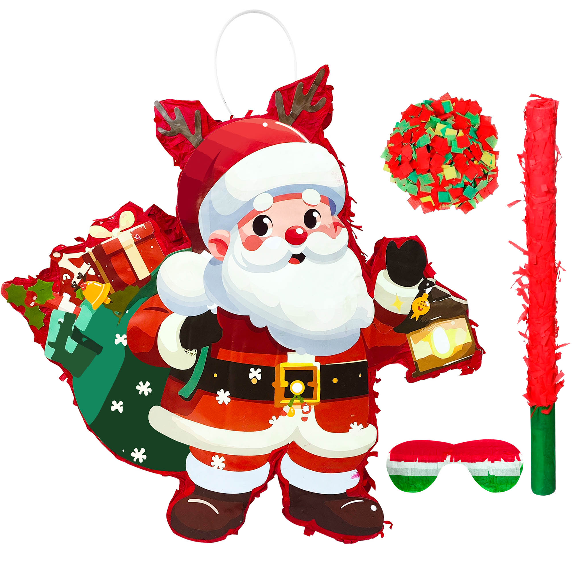 Party Games At Christmas - 4 stuks Kerstman Piñata Bundel -