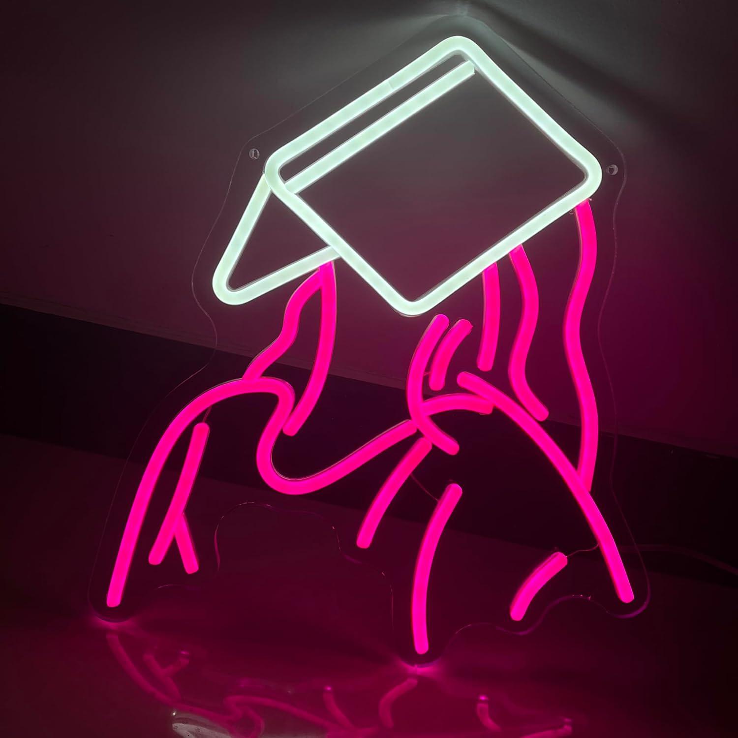 Party Games Gifts - Reading Girl Neon Sign USB dimbaar