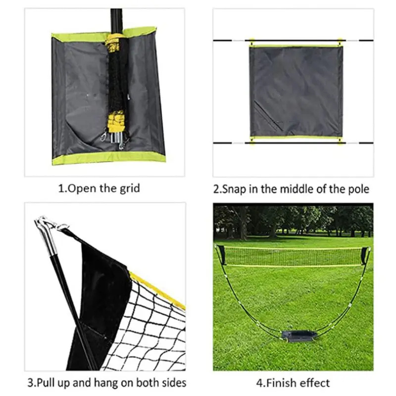Badminton Set Garden - Opvouwbare badmintonnetset voor tuinvoetbal, tennis, kindervolleybal