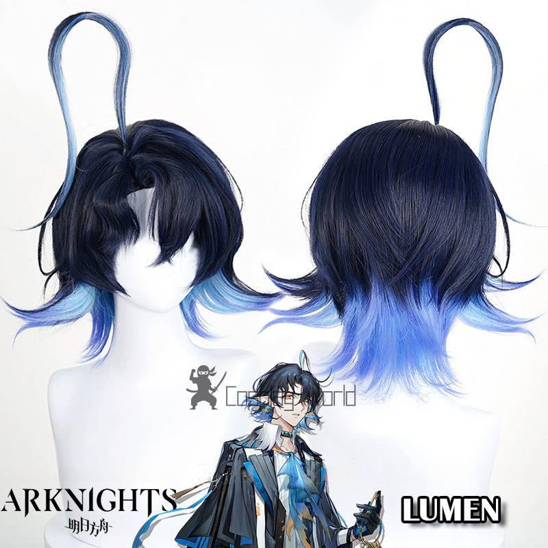 Party Games Christmas - Arknights Lumen Cosplay Pruik Blauw Gradiënt