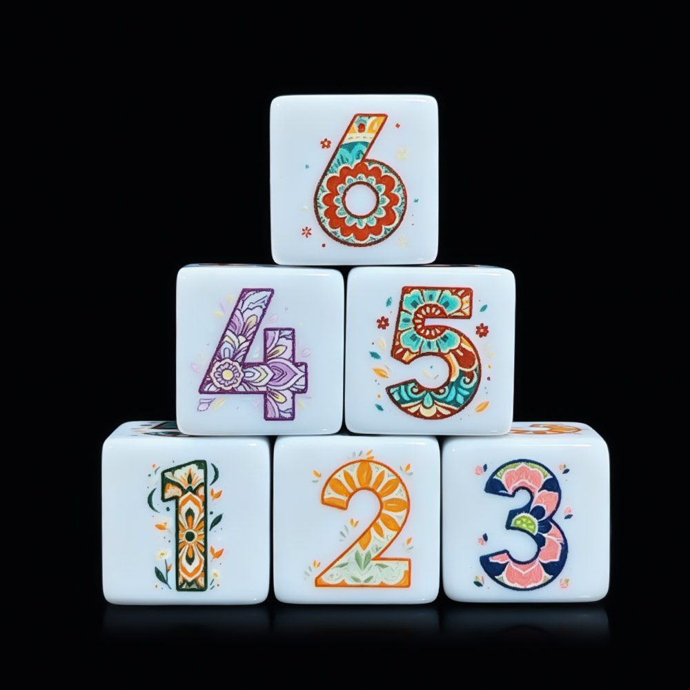 Party Games App - 12 stuks bedrukte mandala bloemen D6