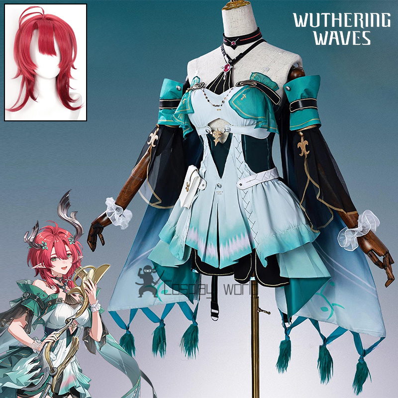 Party Games Girls - Wuthering Waves Ciaccona Cosplay Kostuum Pruik