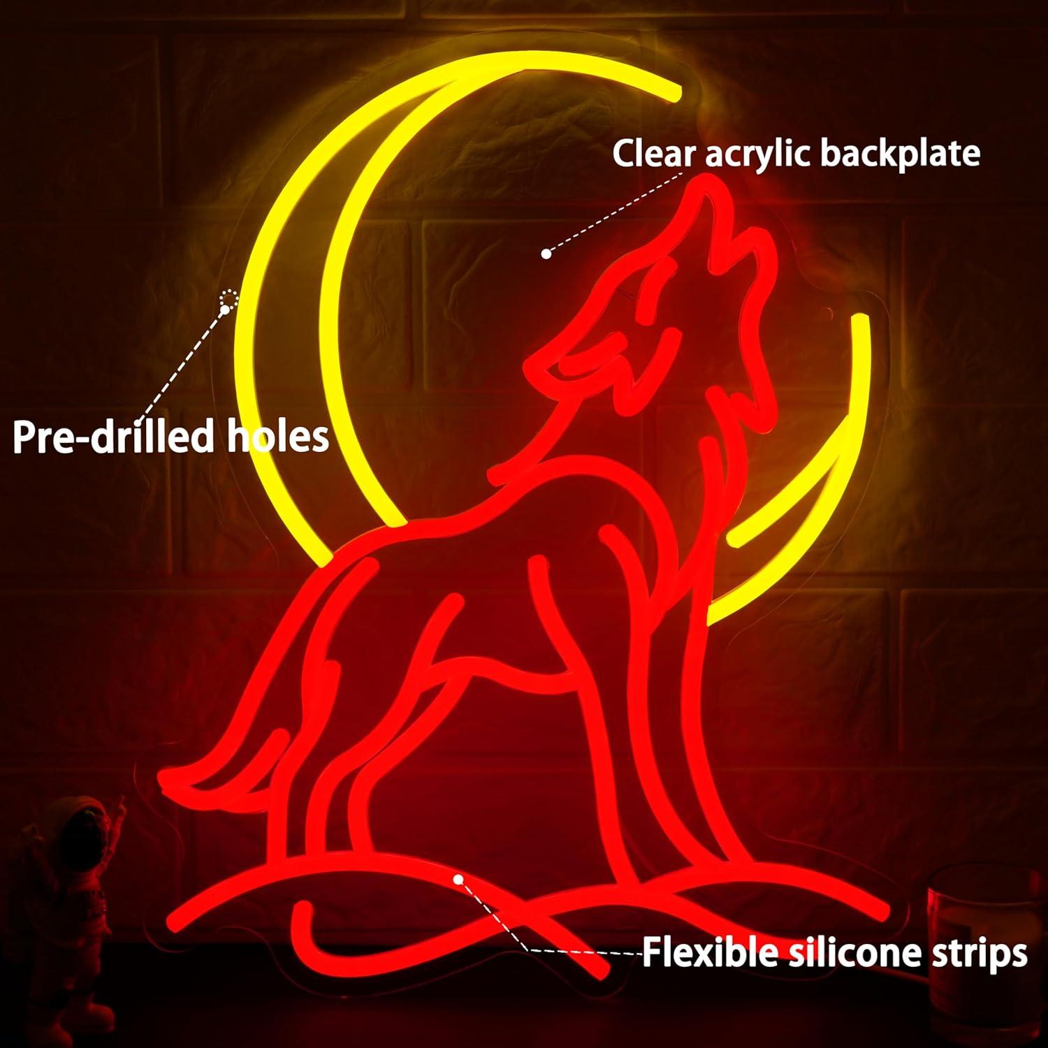 Huilende Wolf Neonbord Dimbare - Party Games Gifts recensie en prijs
