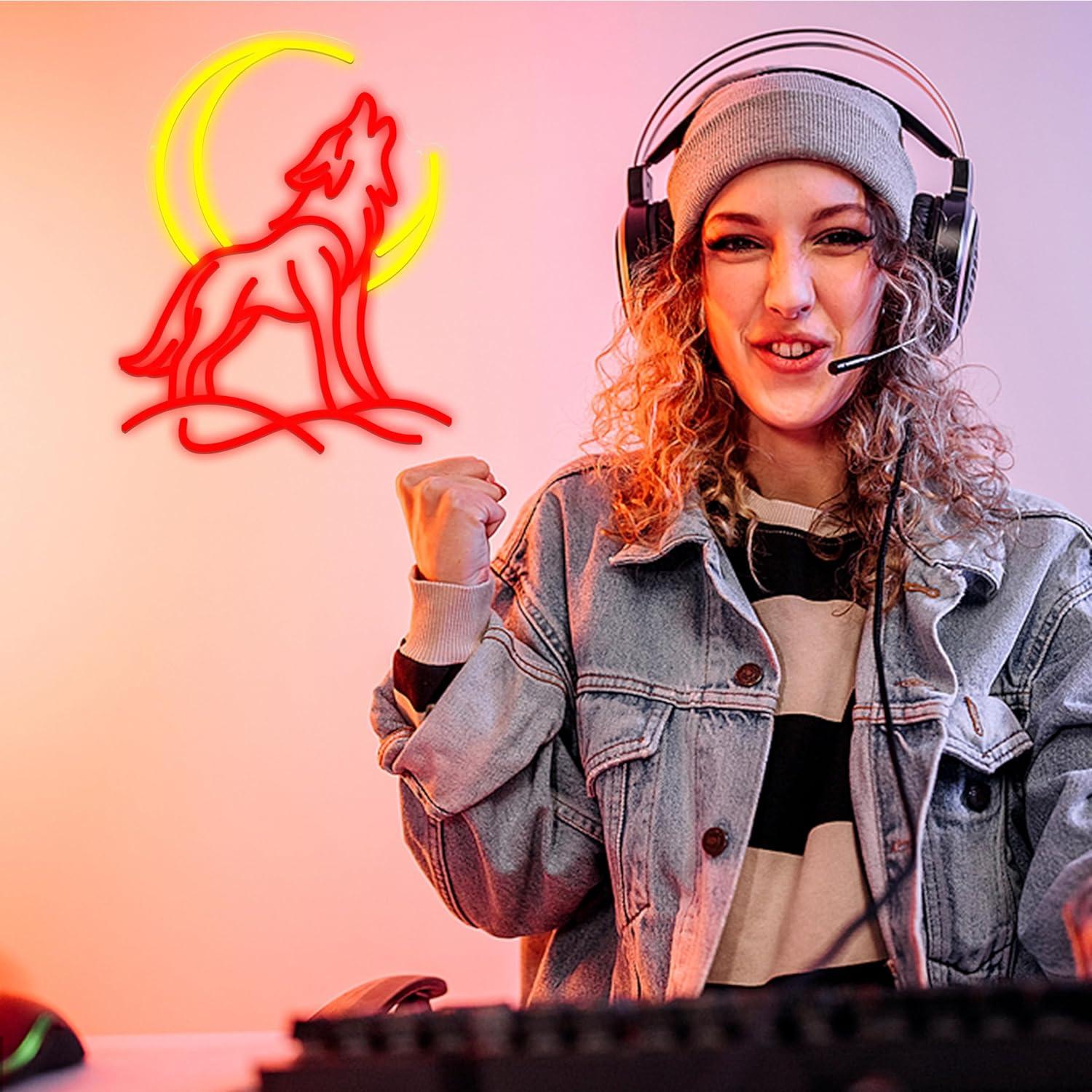 Huilende Wolf Neonbord Dimbare - Party Games Gifts recensie en prijs